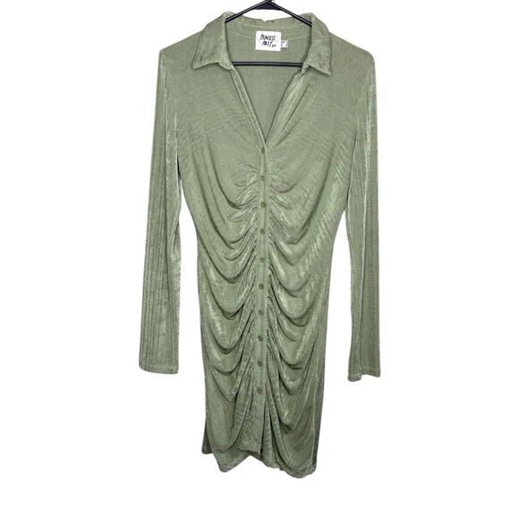 Princess Polly Green Button down Power of love mini dress size 8 - Picture 4 of 9
